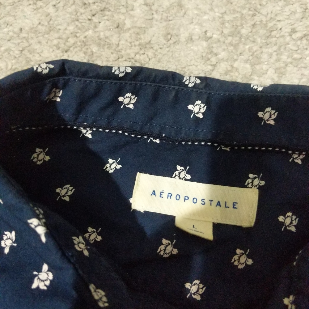 Aeropostale Navy Button Shirt